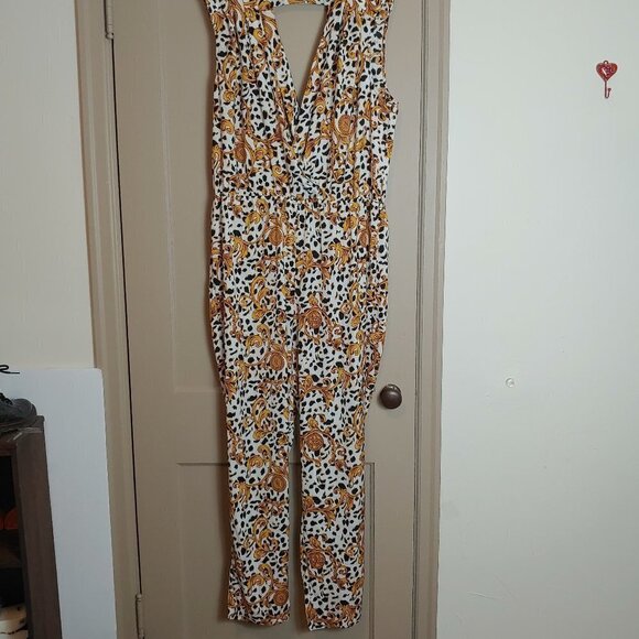 Y2K Vintage Victoria's Secret Jumpsuit Ornate Baroque Wrap Gold Black - Picture 8 of 9